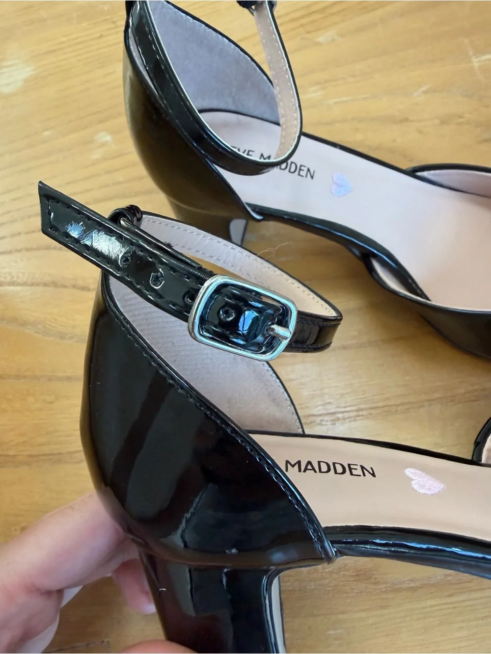 Steve Madden Black Patent leather heels size 3 girls NWOT/never worn